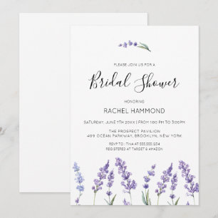 Pastel Purple Floral Bridal Shower Invitation