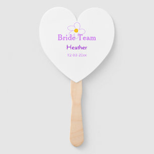 Pastel purple flower bridesmaid bride team boho mo hand fan