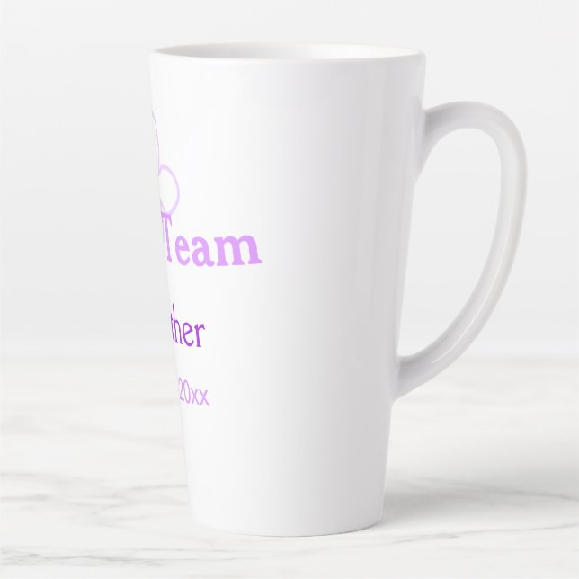 Pastel purple flower bridesmaid bride team boho mo latte mug (Right)
