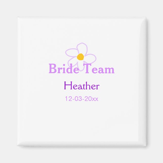Pastel purple flower bridesmaid bride team boho mo magnet (Front)
