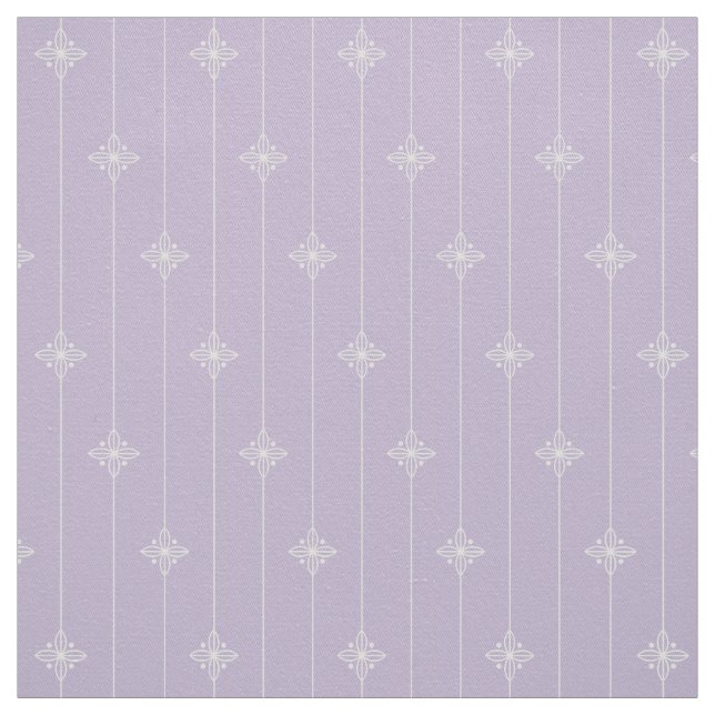 Pastel Purple Geometric Floral Pattern Fabric (Swatch)