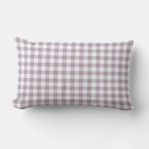 Pastel Purple Gingham Pattern Chequered Lumbar Cushion