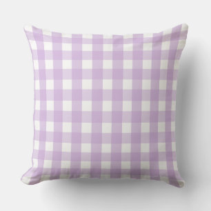Pastel Purple Gingham Pattern Cushion