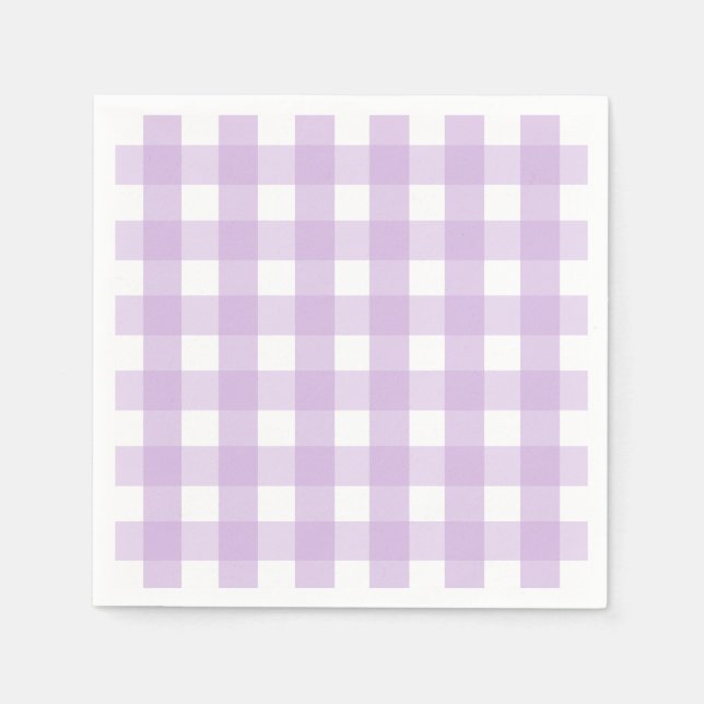 Pastel Purple Gingham Pattern Napkin (Front)