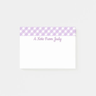 Pastel Purple Gingham Pattern Post-it Notes