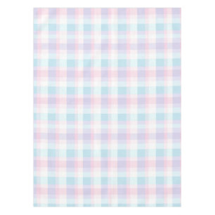 Pastel Purple Gingham Pattern Tablecloth