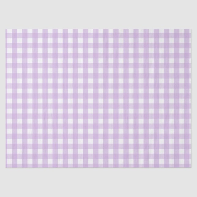 Pastel Purple Gingham Pattern Tissue Paper (Front)