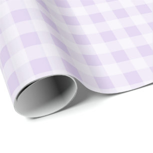 Pastel Purple Gingham Plaid Chequered Wrapping Paper