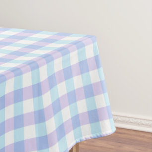 Pastel Purple Gingham Tablecloth