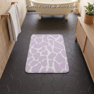Pastel Purple Hand-Painted Giraffe Spots  Bath Mat