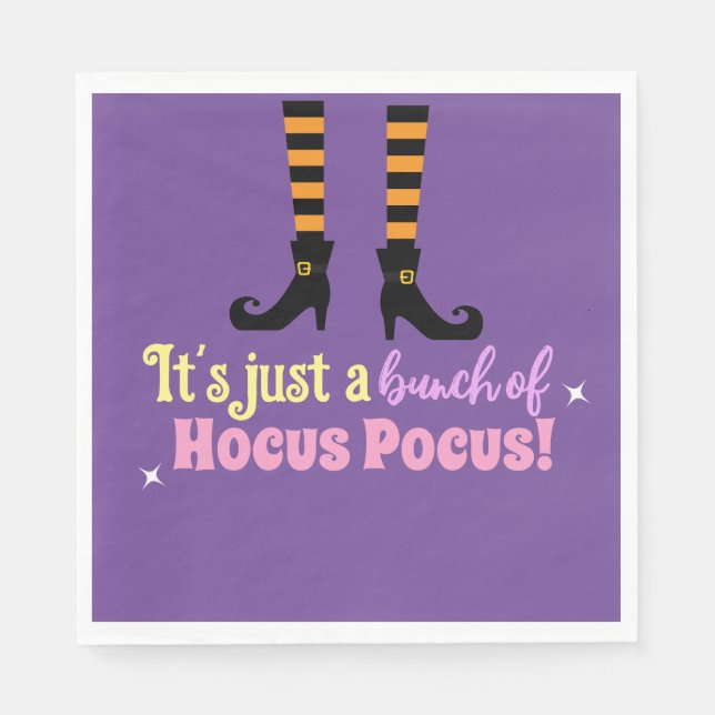 Pastel Purple Hocus Pocus Halloween Witch Leg Napkin (Front)