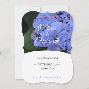 Pastel Purple Hydrangea Wedding Save the Date Invitation