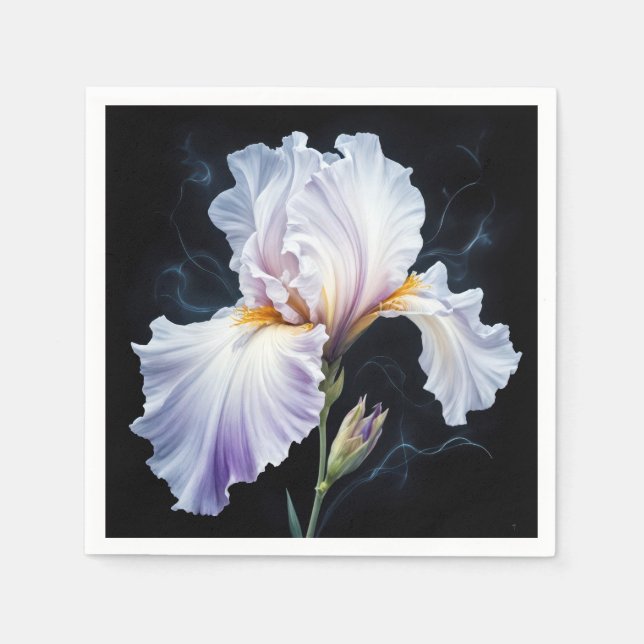 Pastel Purple Iris Blossom Napkin (Front)
