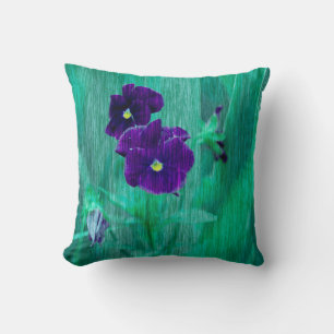 Pastel Purple Iris Flower Cushion Throw Pillow