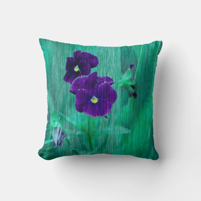 Pastel Purple Iris Flower Cushion Throw Pillow (Front)
