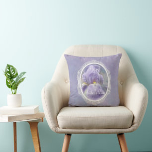 Pastel Purple Iris Mother's Day Throw Pillow
