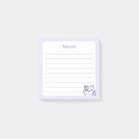 Pastel Purple Kawaii Chibi Kitty Cat Waving Hello