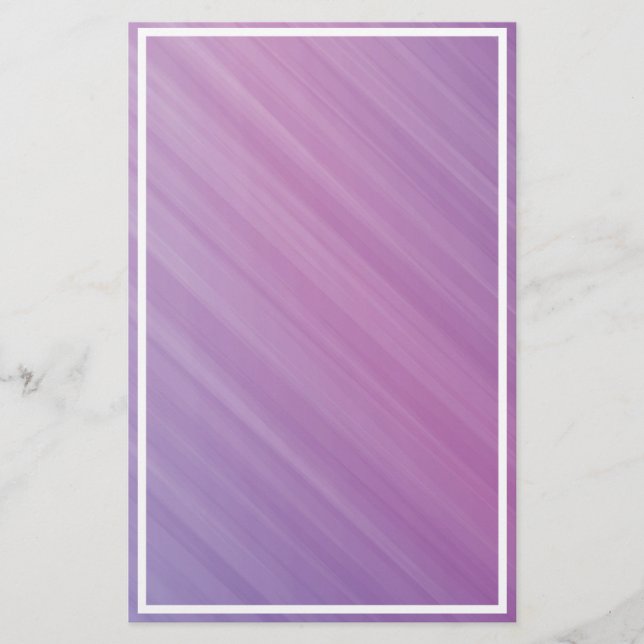 Pastel Purple Lavender White Border Stationery (Front)