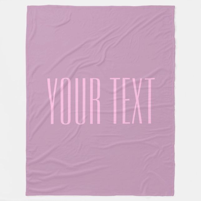 Pastel Purple & Light Pink | Modern Editable Text Fleece Blanket (Front)