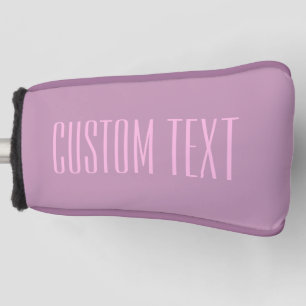 Pastel Purple & Light Pink   Modern Editable Text Golf Head Cover