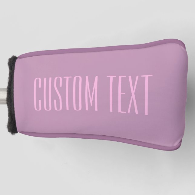 Pastel Purple & Light Pink | Modern Editable Text Golf Head Cover (Front)