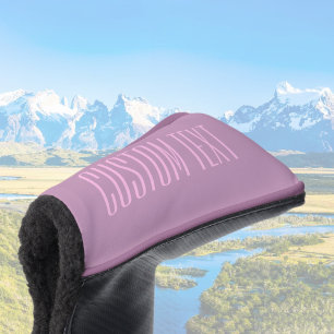 Pastel Purple & Light Pink   Modern Editable Text Golf Head Cover