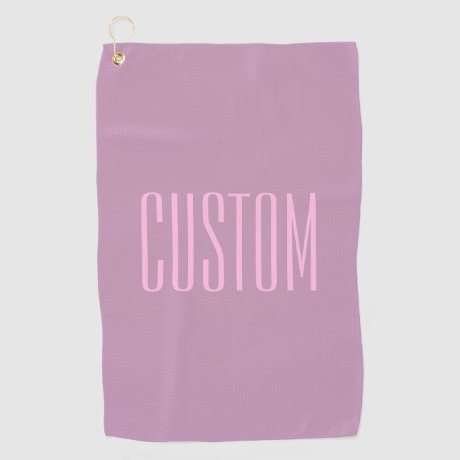Pastel Purple & Light Pink | Modern Editable Text Golf Towel (Front)