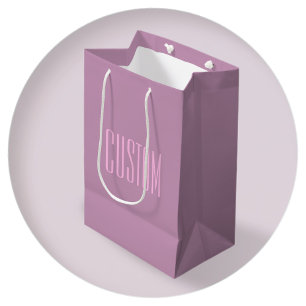 Pastel Purple & Light Pink   Modern Editable Text Medium Gift Bag