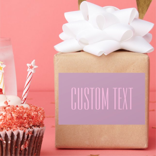 Pastel Purple & Light Pink | Modern Editable Text Rectangular Sticker (Party)