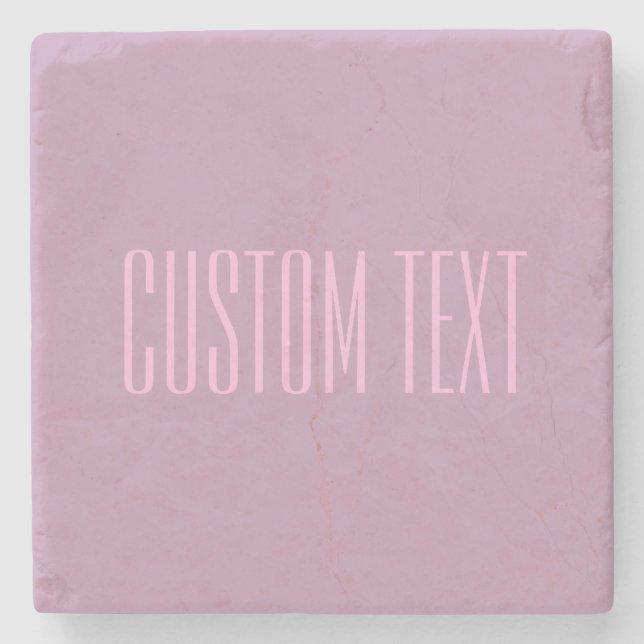 Pastel Purple & Light Pink | Modern Editable Text Stone Coaster (Front)