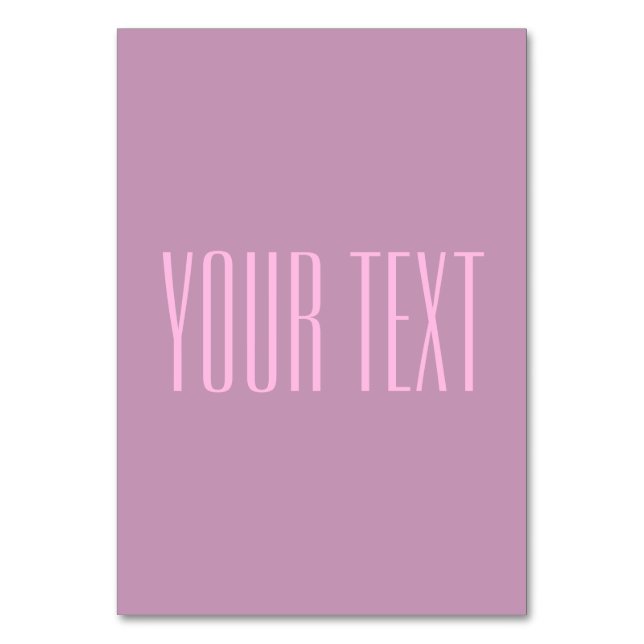 Pastel Purple & Light Pink | Modern Editable Text Table Number (Front)