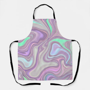 Pastel Purple Marble Swirl Pattern Apron