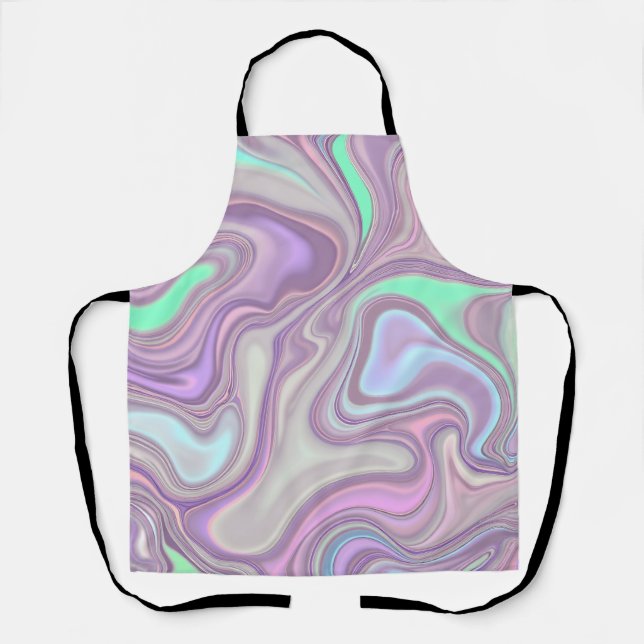Pastel Purple Marble Swirl Pattern Apron (Front)