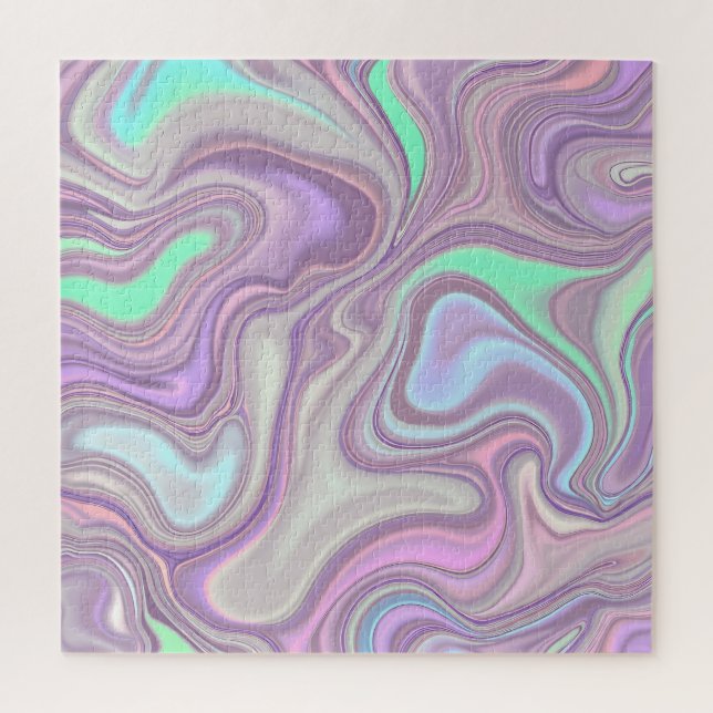 Pastel Purple Marble Swirl Pattern Jigsaw Puzzle (Vertical)