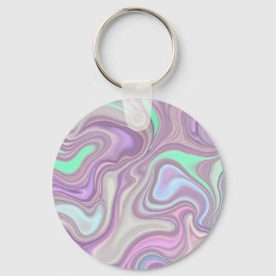 Pastel Purple Marble Swirl Pattern Key Ring