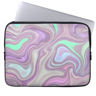Pastel Purple Marble Swirl Pattern Laptop Sleeve