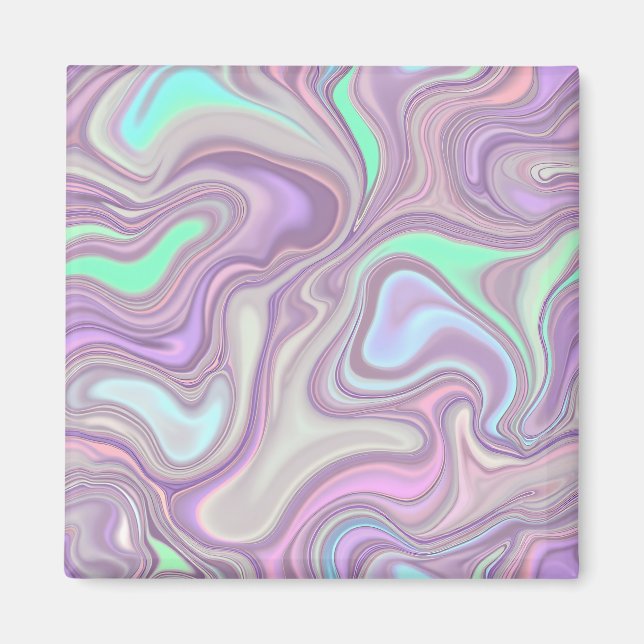 Pastel Purple Marble Swirl Pattern Magnet (Front)