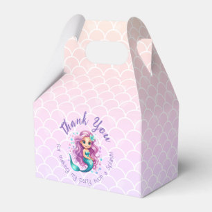 Pastel Purple Mermaid Watercolor Thank You Favor Favour Box