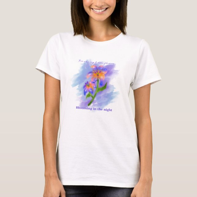 Pastel Purple Minimalist Flower. T-Shirt (Front)