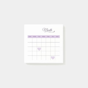 Pastel Purple Minimalistic Romantic Monthly Planne Post-it Notes