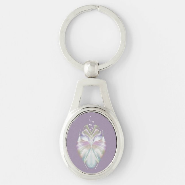 Pastel Purple Oracle Owl Key Ring (Front)