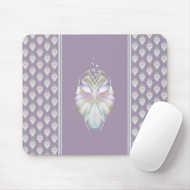 Pastel Purple Oracle Owl Mouse Mat (With Mouse)