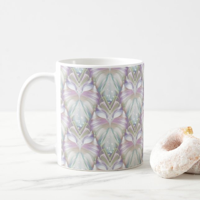 Pastel Purple Oracle Owl Pattern Coffee Mug (With Donut)