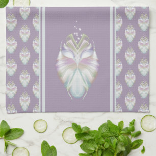 Pastel Purple Oracle Owl Tea Towel