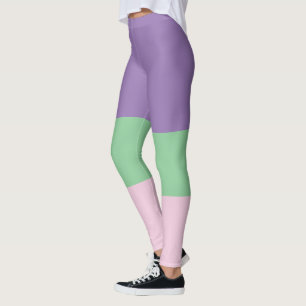 Pastel Purple Pastel Green and Pastel pink Leggings