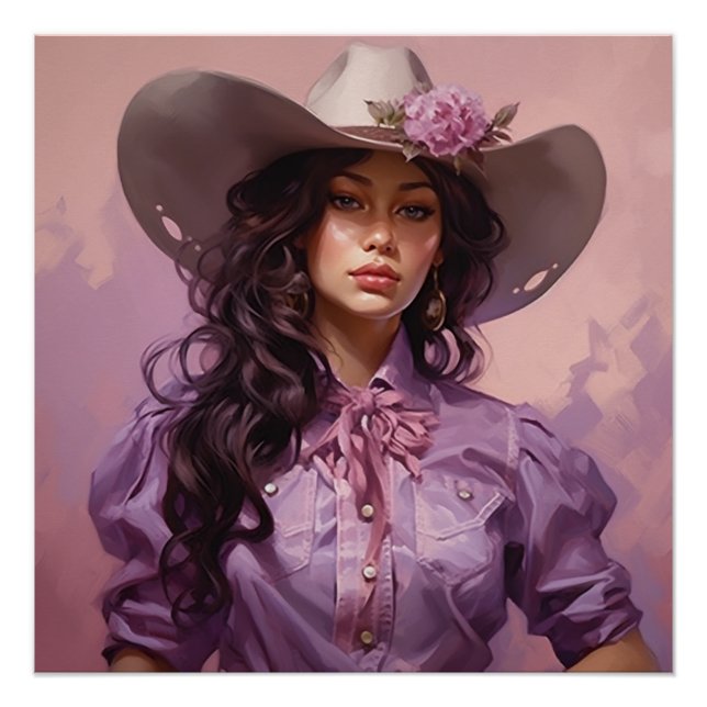 Pastel Purple Plains : Cowgirl Wall Art (Front)