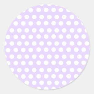 Pastel Purple Polka Dots Classic Round Sticker