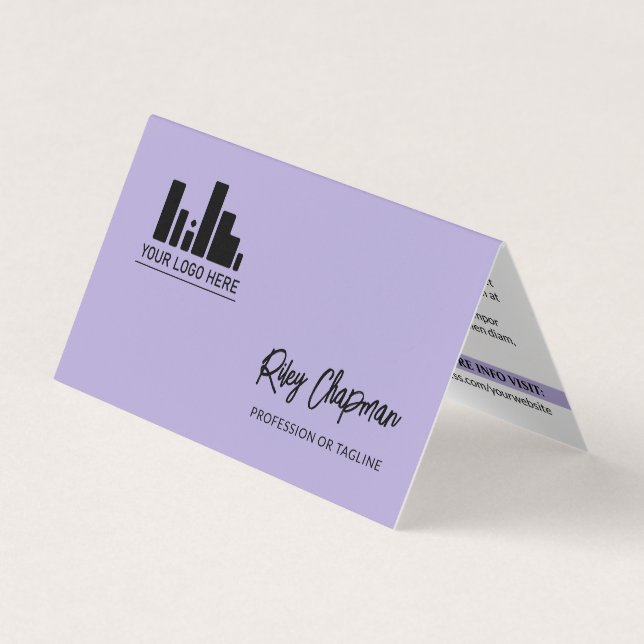 Pastel Purple QR Code Photo Social Media Icons Business Card (Front)