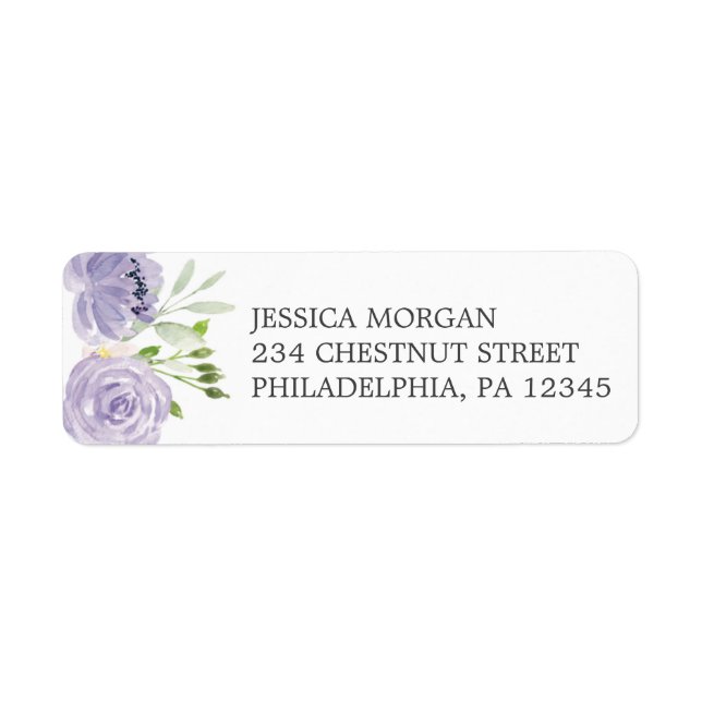 Pastel Purple Return Address Label (Front)