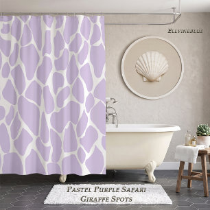 Pastel Purple Safari Giraffe Spots Bathroom Decor Shower Curtain